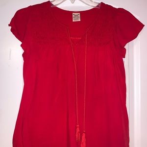 Red, blouse,, faded glory